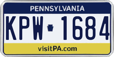 PA license plate KPW1684