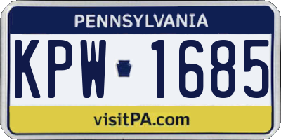 PA license plate KPW1685