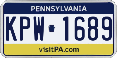 PA license plate KPW1689