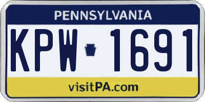 PA license plate KPW1691