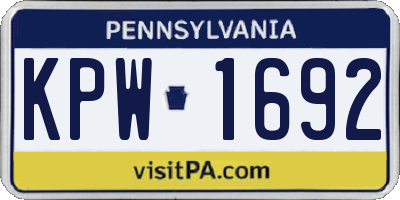 PA license plate KPW1692