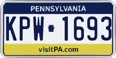 PA license plate KPW1693