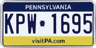 PA license plate KPW1695
