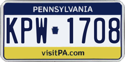 PA license plate KPW1708