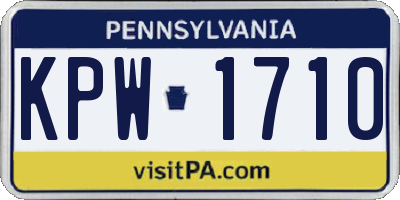 PA license plate KPW1710