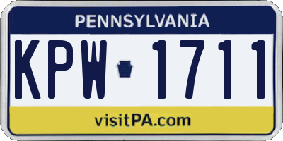 PA license plate KPW1711