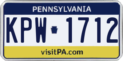 PA license plate KPW1712