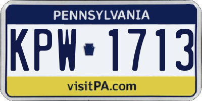PA license plate KPW1713