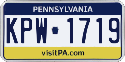 PA license plate KPW1719