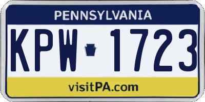 PA license plate KPW1723