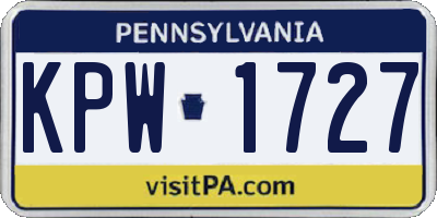 PA license plate KPW1727
