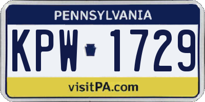 PA license plate KPW1729