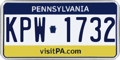 PA license plate KPW1732