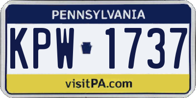 PA license plate KPW1737