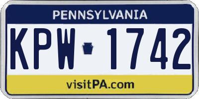 PA license plate KPW1742