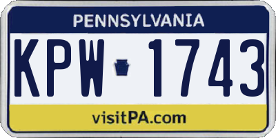 PA license plate KPW1743