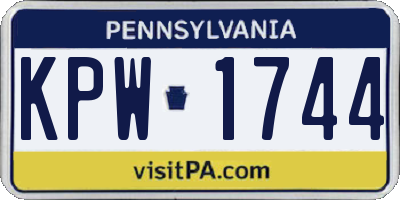 PA license plate KPW1744