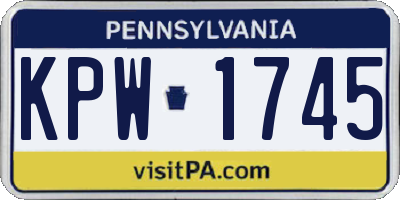 PA license plate KPW1745