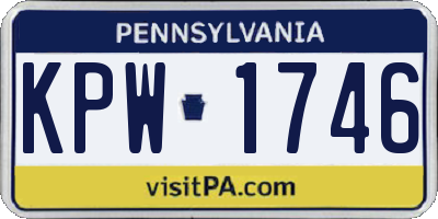 PA license plate KPW1746