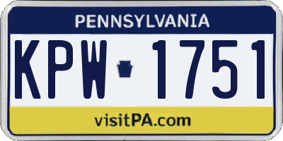 PA license plate KPW1751