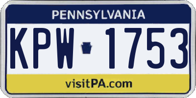 PA license plate KPW1753