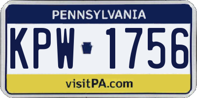 PA license plate KPW1756