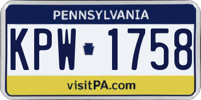 PA license plate KPW1758