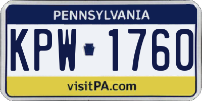 PA license plate KPW1760