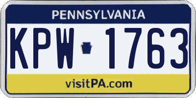 PA license plate KPW1763