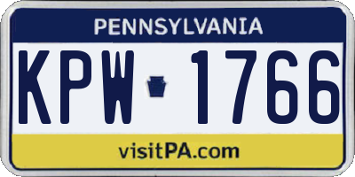 PA license plate KPW1766