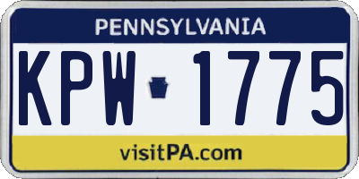 PA license plate KPW1775