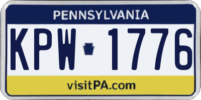 PA license plate KPW1776