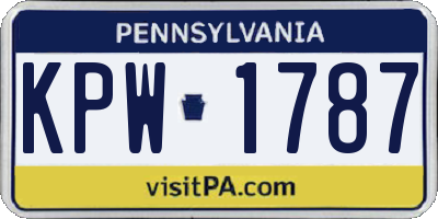 PA license plate KPW1787