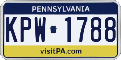 PA license plate KPW1788