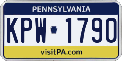 PA license plate KPW1790