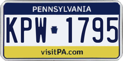 PA license plate KPW1795