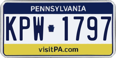 PA license plate KPW1797