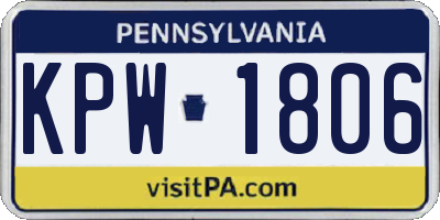 PA license plate KPW1806