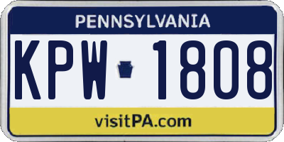 PA license plate KPW1808