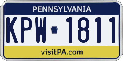 PA license plate KPW1811