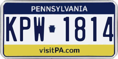 PA license plate KPW1814