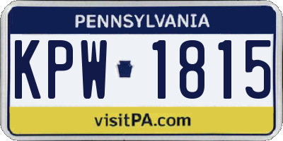 PA license plate KPW1815