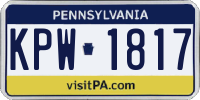 PA license plate KPW1817