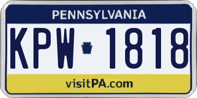 PA license plate KPW1818