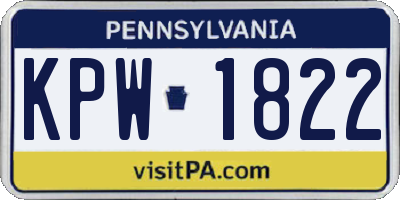 PA license plate KPW1822