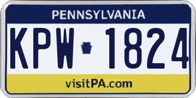 PA license plate KPW1824