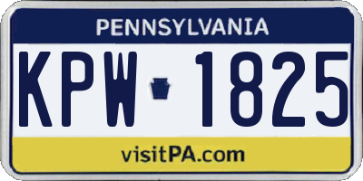 PA license plate KPW1825