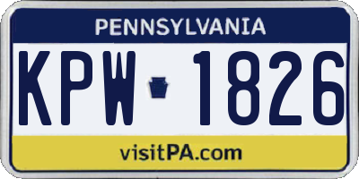 PA license plate KPW1826