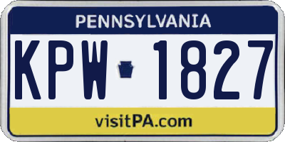 PA license plate KPW1827
