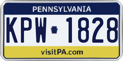 PA license plate KPW1828
